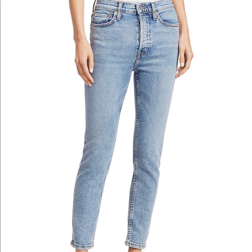 Like New! | Re/Done High Rise Crop Jeans | 28